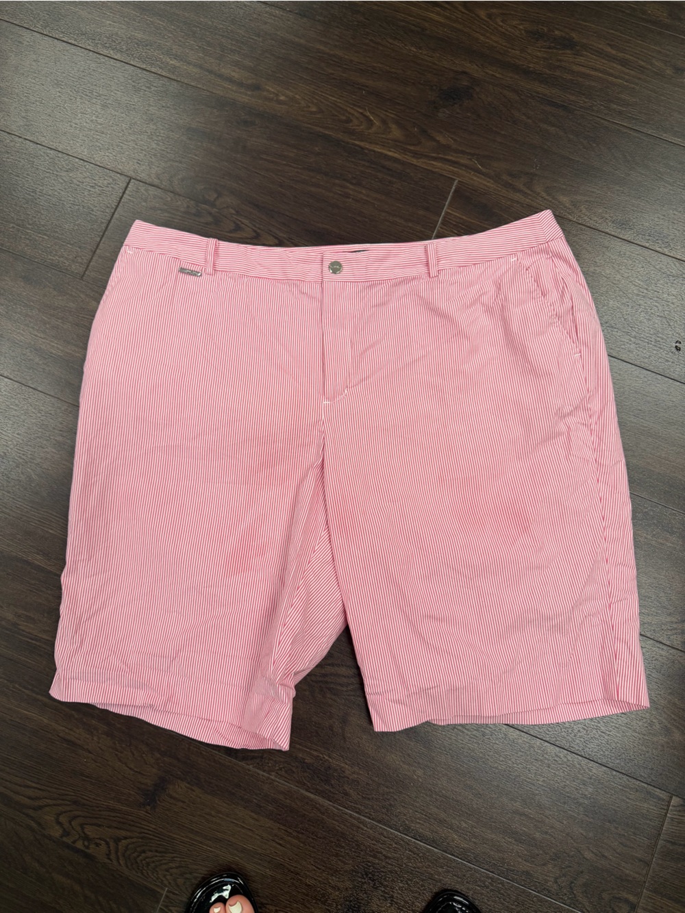 Lauren Active Ralph Lauren Pink & White Pinstripe Shorts - Size 20W